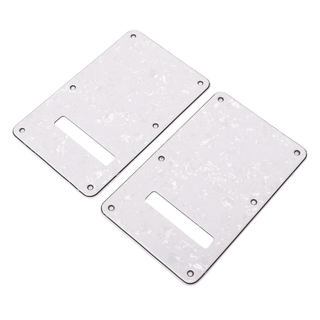 2Pcs Electric Guitar Backplate Guitar Cavity Cover Plate Pickguard PVC for Replacement White
