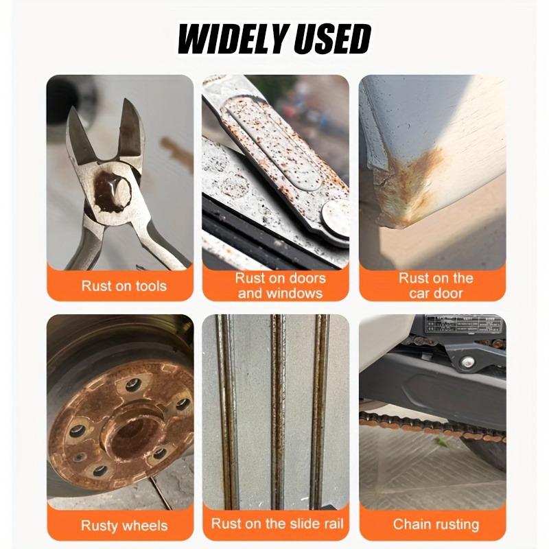 Household rust remover for cleaning and removing rust from metal items such as window sills and hammers.