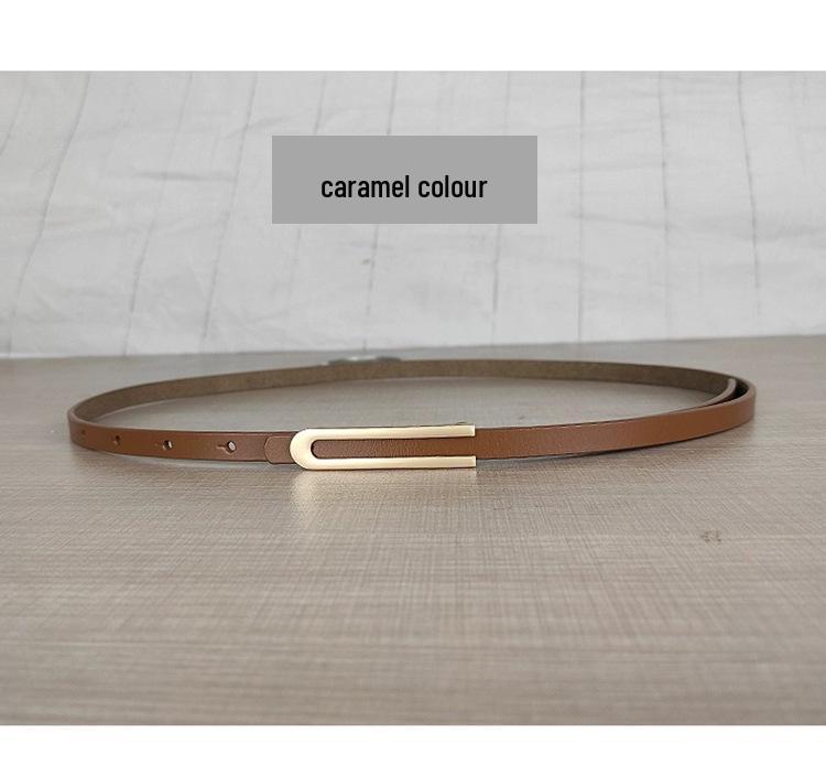 

Элегантный тонкий женский ремень из натуральной кожи - Универсальный для платьев и юбок 105 cm