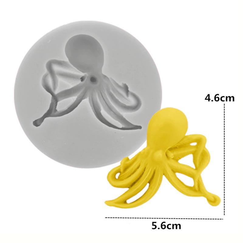 WTEMPO 6pcs Creative Ocean Starfish Coral Octopus Crab Conch Shaped Molds DIY Epoxy Resin Molds Set Silicone Molds for Clay Candle Crafts Making