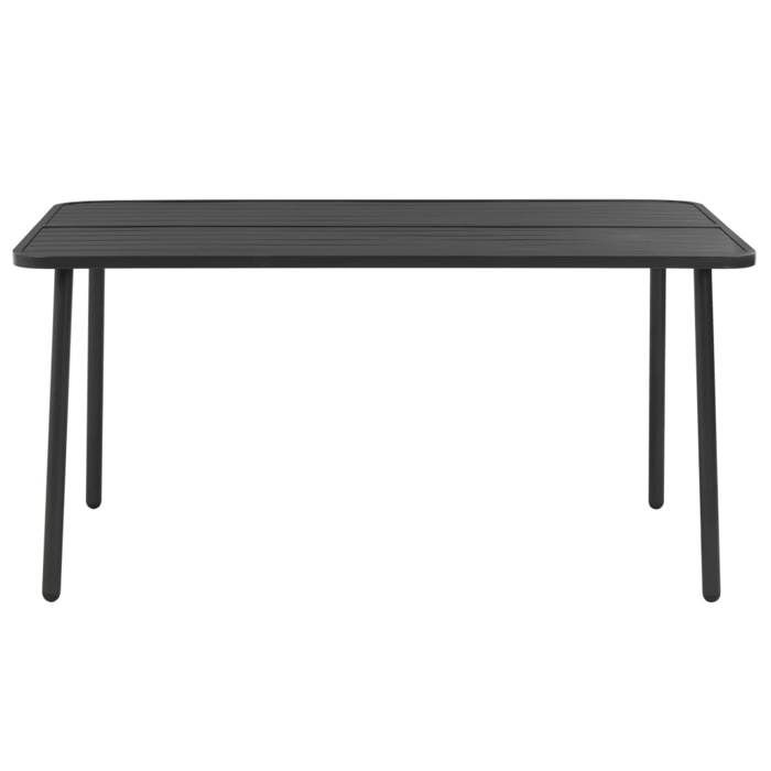 Ensemble de jardin - MAISON EXCLUSIVE - Design à lattes - 5 pièces - Acier gris foncé - Chaises empilables