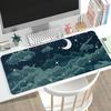 Desk Mat Purple Cloud Moon Star Print Anti Slip Rubber Mousepad Stitched Edge Keyboard Pad For Pc Laptop Gamers Table Decor