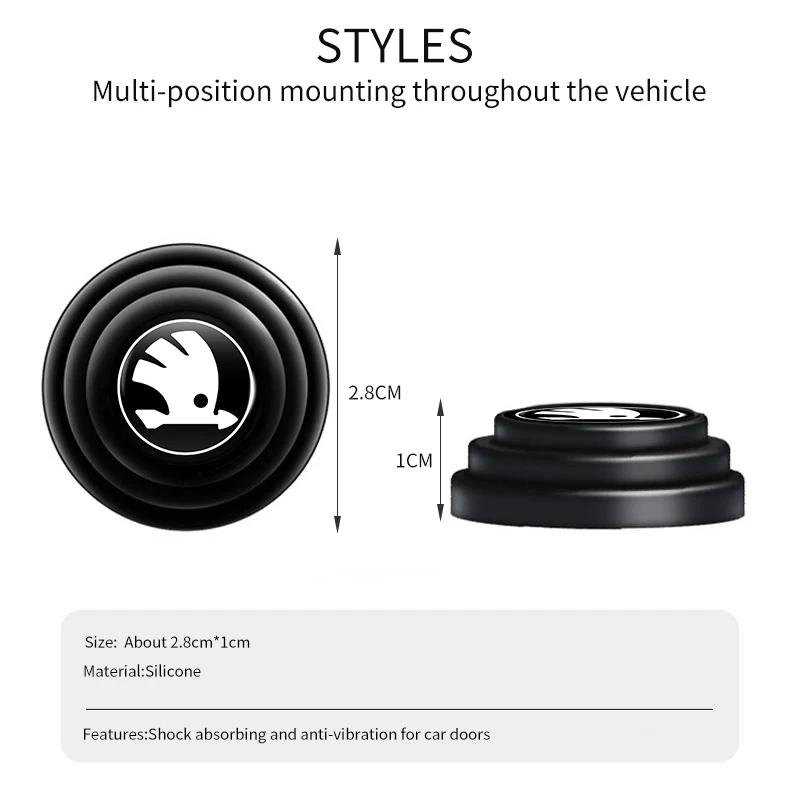 Silicone Car Logo Door Trunk Shock Absorber Sticker Gaskets Pads For Skoda Octavia Rapid Kodiaq Karoq Kamiq Superb Derivative hbkm45