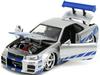 Kyosho Jada Toys Fast & Furious Serie Nissan Skyline Silber Fertigmodell JADA97158 & 1/24 F&F GT-R (R34) (Brian)