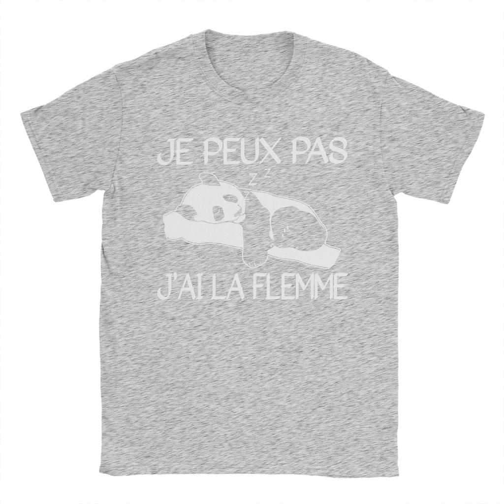 Je Peux Pas J'ai La Flemme Cotton T-Shirt For Man Beach  Vintage T Shirts Comfortable Novelty Tees Oversize Printed Clothes