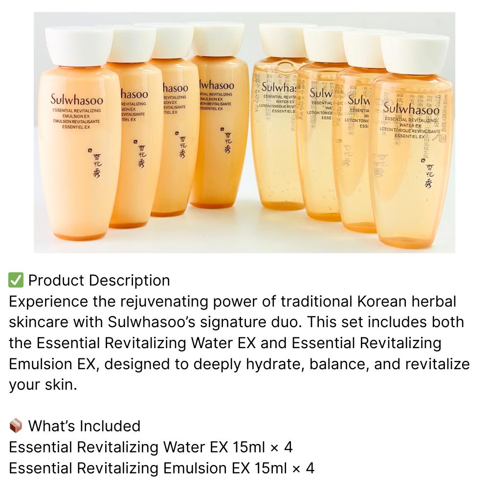 Sulwhasoo Esenciální revitalizační voda 15 ml*4, Emulze 15 ml*4 <Vzorek>