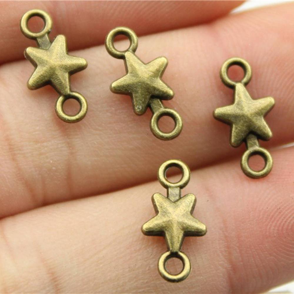 40pcs Charms Star Handmade Pendant Making Fit Vintage Tibetan Silver Color Antique Bronze Plated DIY For Bracelet Necklace