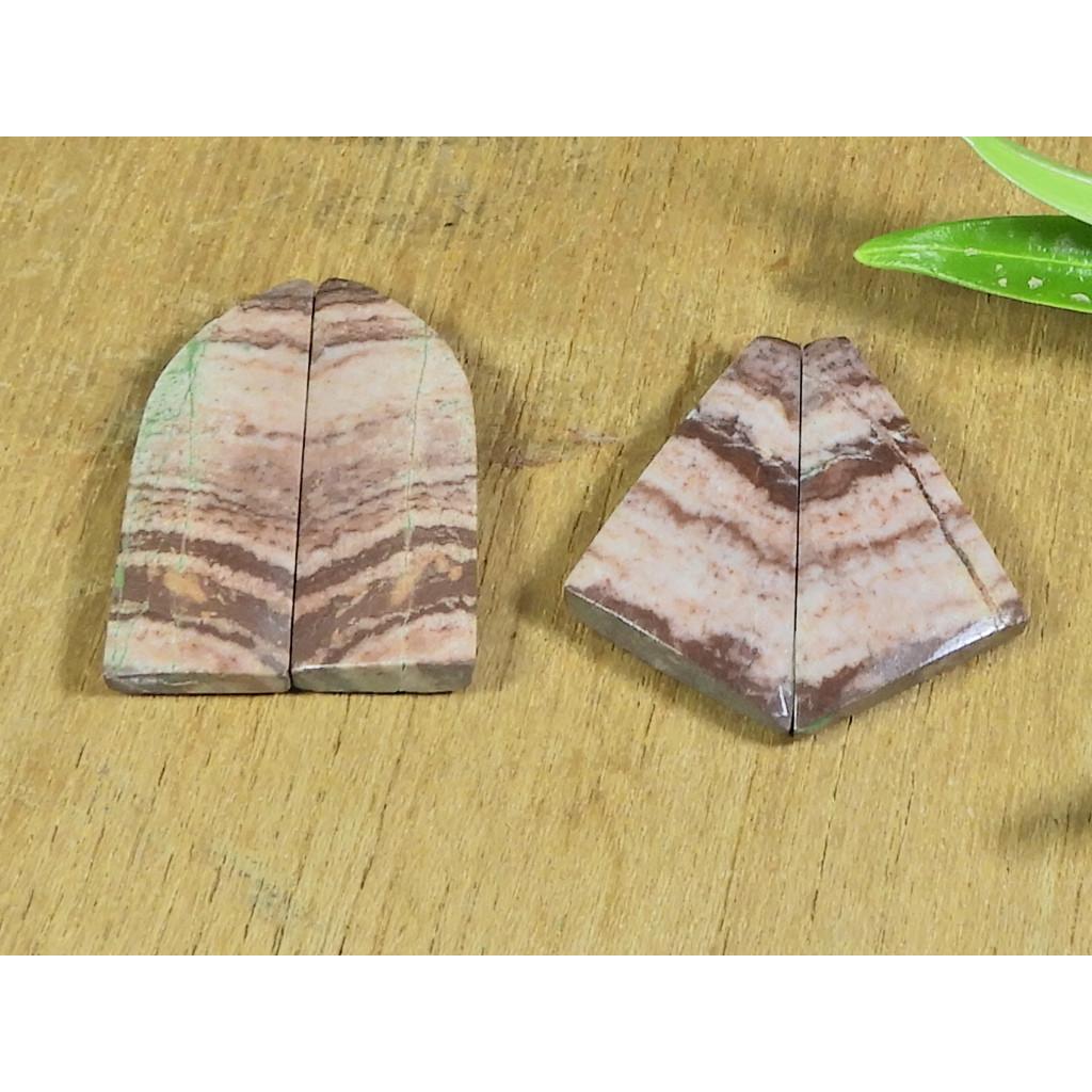 36Cts. Natural Zebra Jasper Matched Pair Fancy Cabochon Gemstone 2Pair Lot B-219