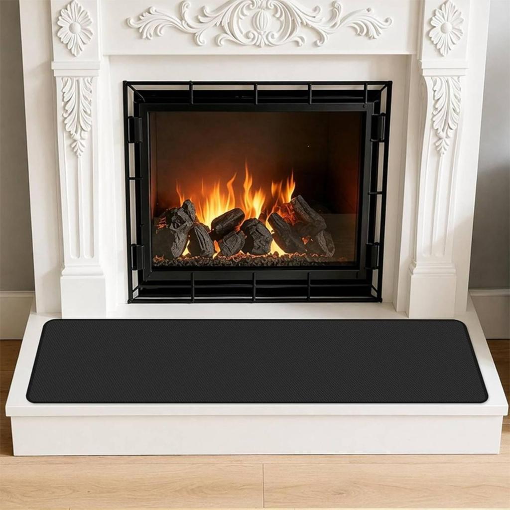 Fireplace Heat-Protection Mat 3-Layer Foldable Heat-Resistant with