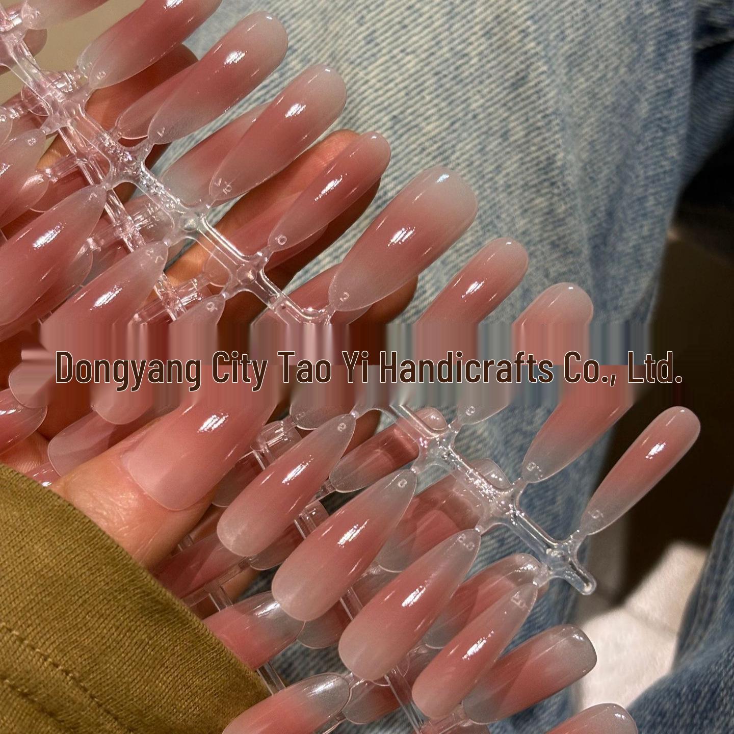 

Owner s Real Shot: Pure Desire Blush Hand-Painted Wear-On Nails Custom Shape and Size