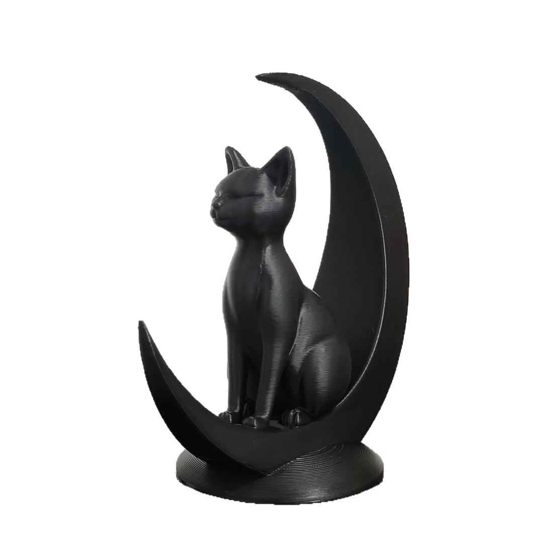 

1pc 3D Printed Creative Carved Funny Cat Ornaments Moon Cat Decorative Cute Cat Desktop Decoration Crafts Party Home Decor чёрный