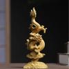 Yellow Poplar Wood Hand Carving Crafts Creative Dragon Shape Sculpture Decor South American Boxwood, Dragon Year Decoration, 1Pc