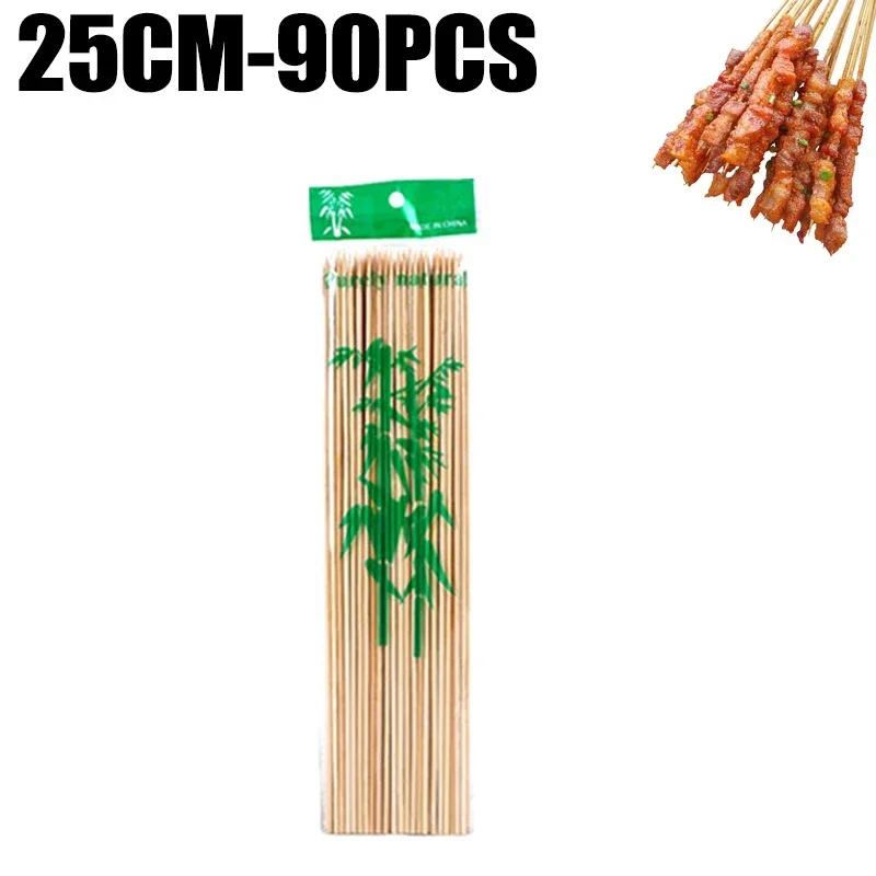 15/20/25/30 см Натуральные Бамбуковые Шпажки для Барбекю Бамбуковые Палочки Одноразовые Шпажки для Кебаба для Гриля Закуски Барбекю