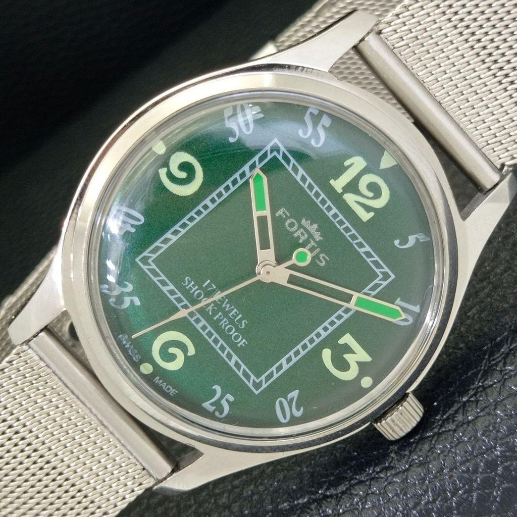 

ШВЕЙЦАРСКИЕ ВИНТАЖНЫЕ МУЖСКИЕ ЧАСЫ С РУЧНЫМ ЗАВОДОМ, ВОССТАНОВЛЕННЫЕ, ЦИФЕРБЛАТ ЗЕЛЕНОГО ЦВЕТА a500044-2 R151a-a500044