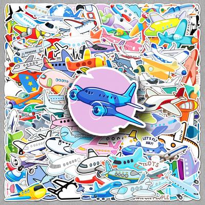 101PCS Cute Cartoon Airplane Stickers - HD Waterproof for Computers, Journals, DIY Projects, and Water Cups.