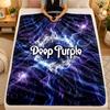 Flannel BlanketDeep Purple Warm Soft Throw Blanket for Indoor Sofa Bed Living Room Use