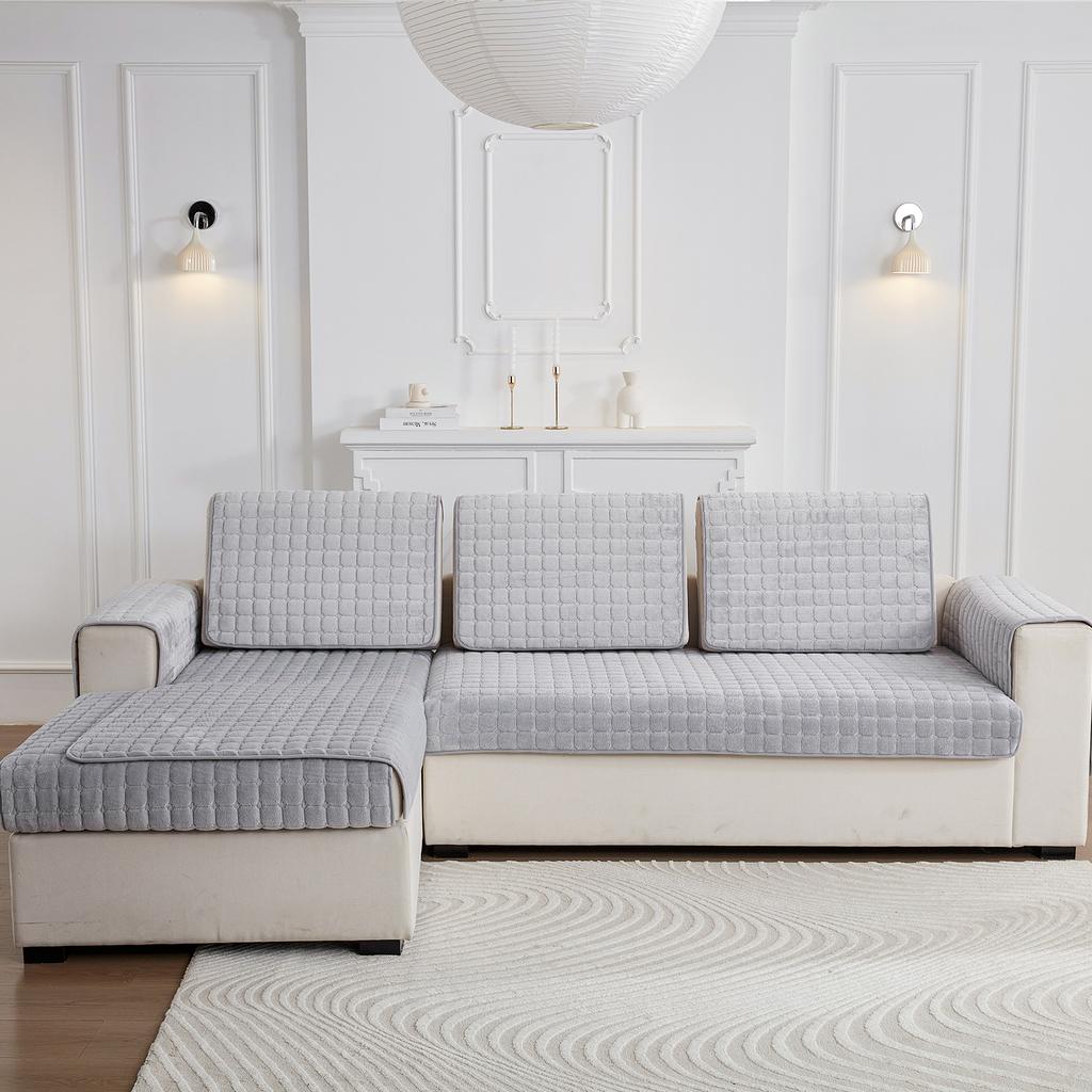 Husă de canapea din catifea Îngroșați Husă de canapea din flanel antiderapant Plaid de pluș pentru sufragerie Husă de protecție caldă și rezistentă la apă pentru mobilier