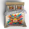 Colorful tribal mask design. Bedding sets Duvet cover sets Duvet covers Pillowcases(1*Duvet Cover 2*Pillowcases without duvet insert)