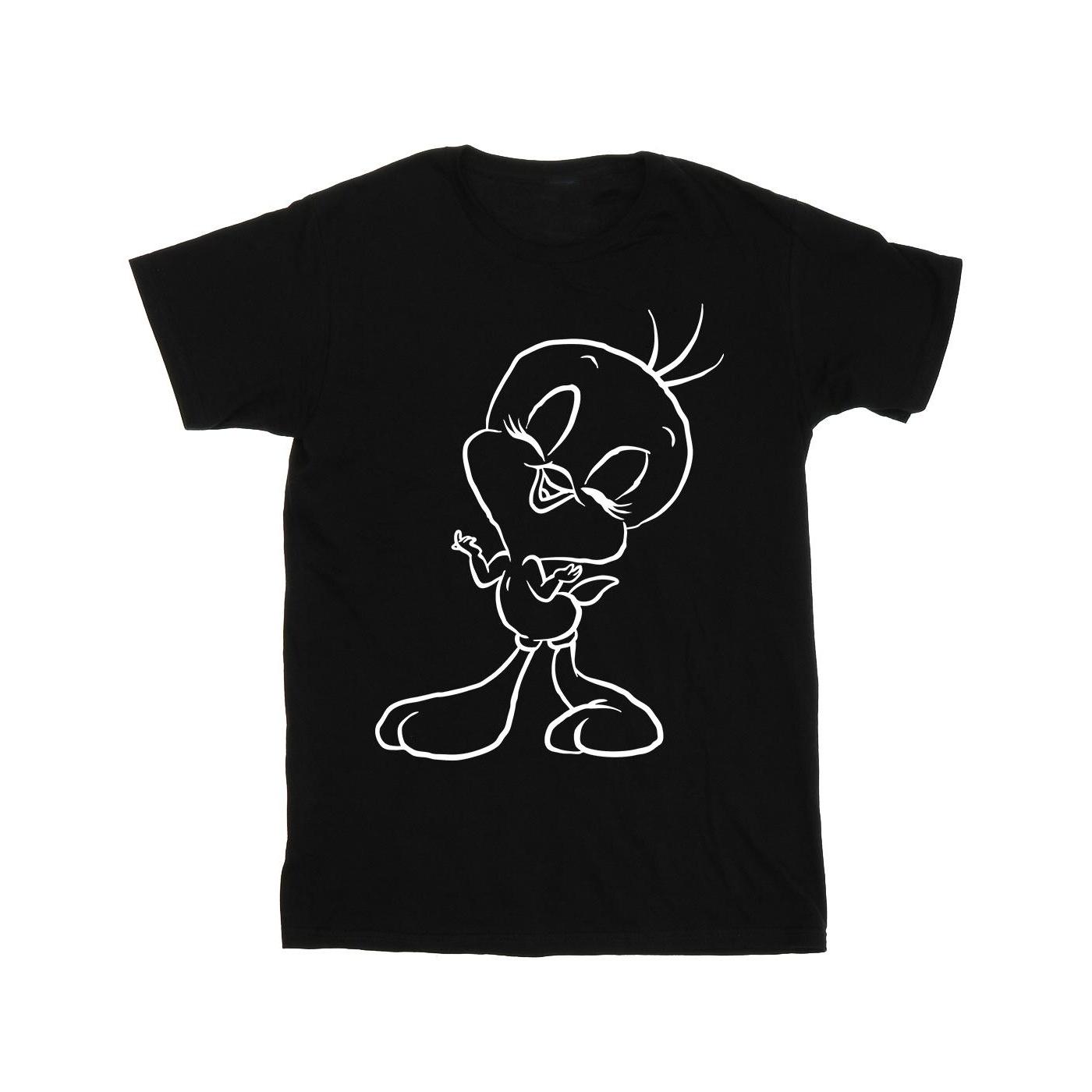 Looney Tunes Heren Tweety Pie Outline T-shirt 3XL zwart