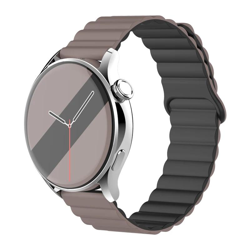 Silicone Magnetic Loop For Samsung Galaxy Watch 7 6 5 Pro 4 Classic Active Link Band Bracelet Huawei GT 2-2e 3-4 20mm 22mm Strap