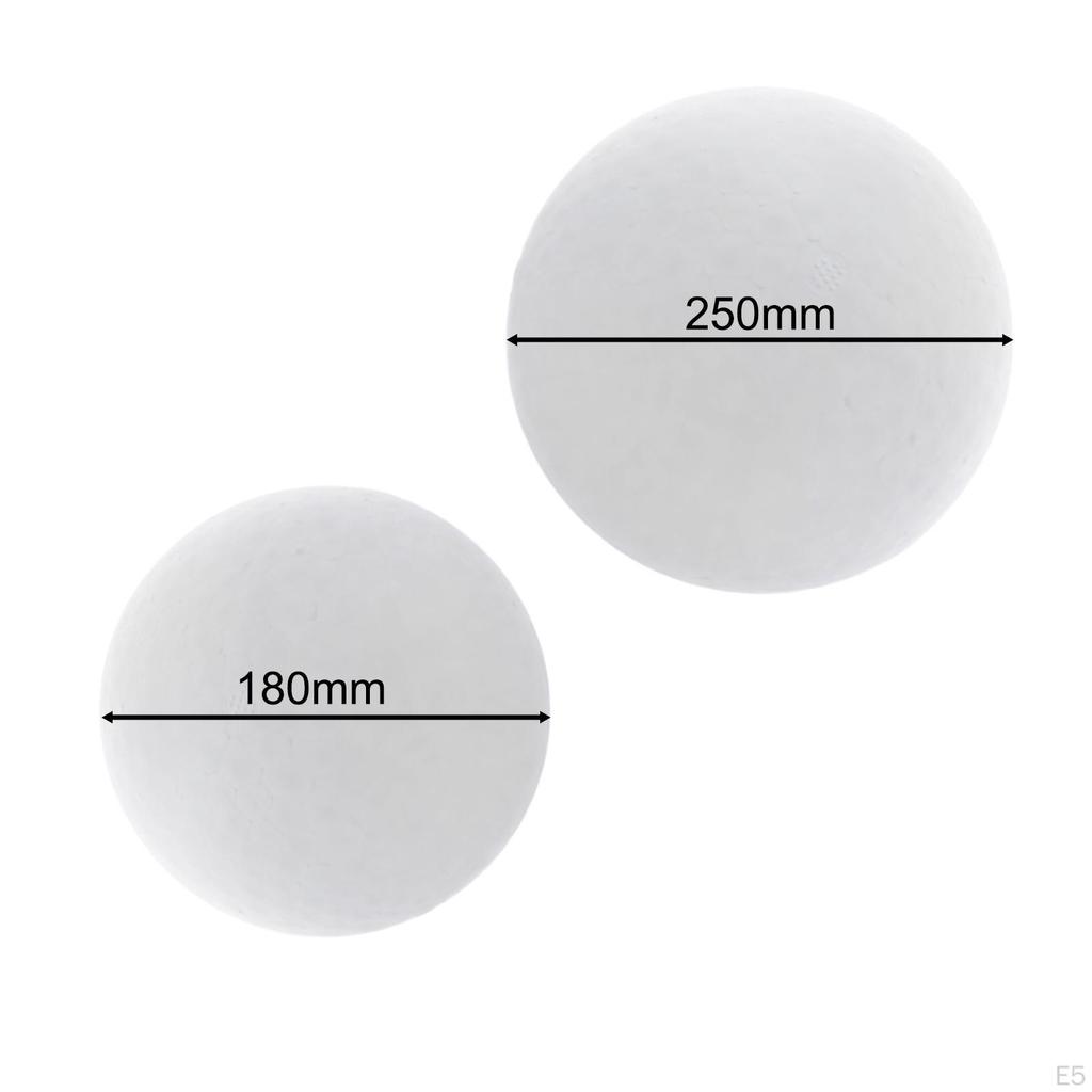 2 White Foam Balls, Balls for Crafts, Polystyrene Craft Decoration Modeling