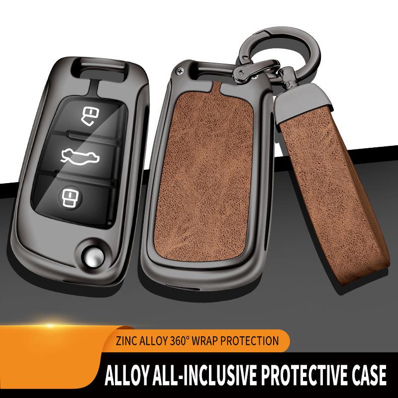 Etui na kluczyk ze skóry ze stopu cynku do A3 8L 8P A4 B6 B7 B8 A6 C5 C6 4F RS3 Q3 Q7 TT 8L 8V S3 Akcesoria do obudowy kluczyka