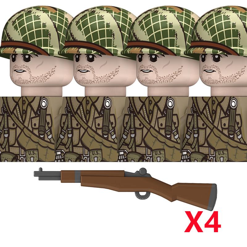 WW2 US 101st Airborne Division Military Soldeirs Building Blocks Air Force Army Infantry Bazuca Weapons Accessories Bricks Toys