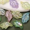 DIY Bracelet Accessories 10Pcs Acrylic Imitation Glaze Pendant Leaves Beads Jewelry Making UV Plated Color Creative