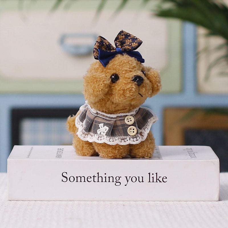Plush Teddy Dog Keychain With Cartoon Dress For Bag Decoration And Collectible Gift