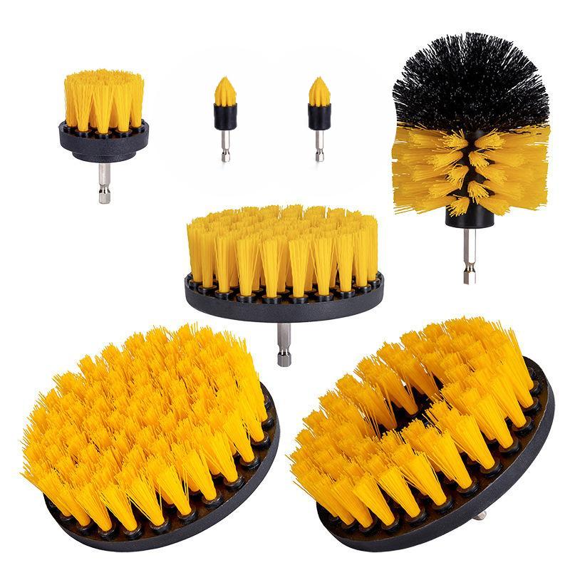 5Pcs Drill Brush Attachment Set Power Scrubber Brush Durable Cleaning Brushes For Bathroom Tile Floor Car Wheel Washing