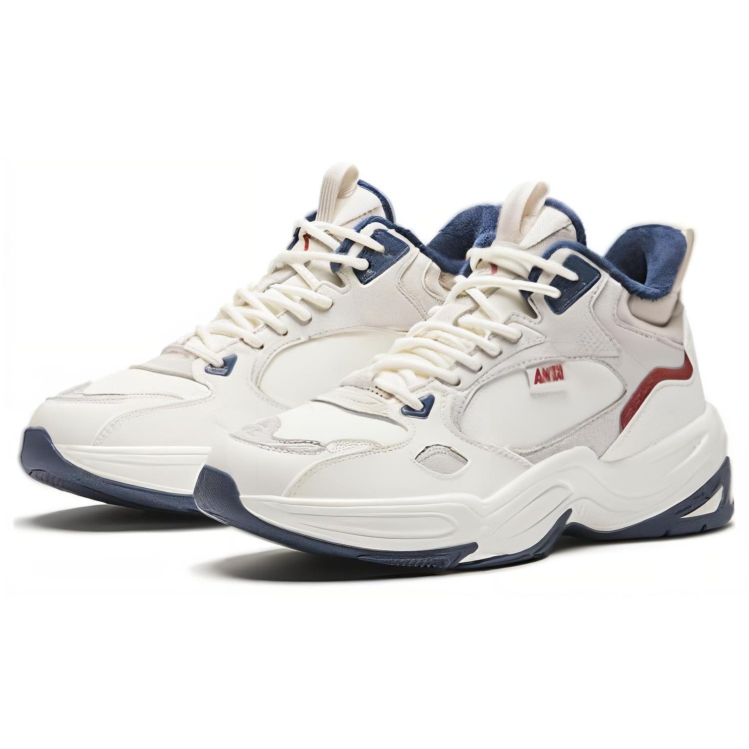 

New Anta Cushioning Wear Resistant High Top Casual Shoes Women s White Gray 122348991-2 35.5