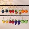 Cute 3D Fruit Pendant Earrings Durable High Quality Resin Jewelry for Women Casual Wear Birthday Gift