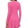 JKASHDK Women's Fashion Spring Fall Solid Color Print Long Sleeve O-Neck High Waist  Casual Dresses