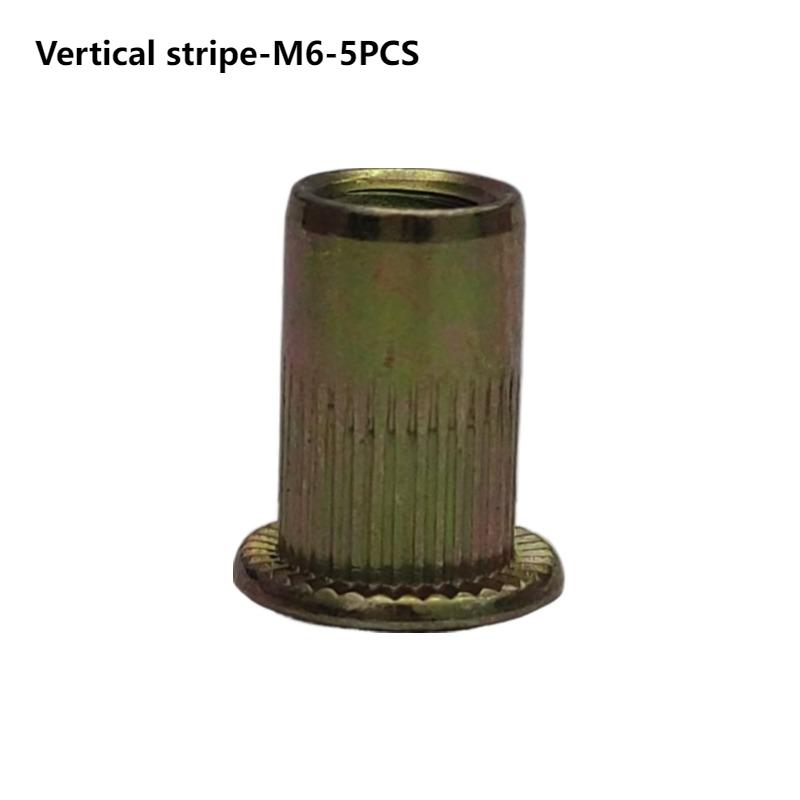 

5/10/20PCS Threaded Rivet Nuts Blind Nuts Set Flat Head Insert Rivet Nuts Cap Carbon Steel Rivnuts Tools Kit M3/M6/M8/M10/M12 M6