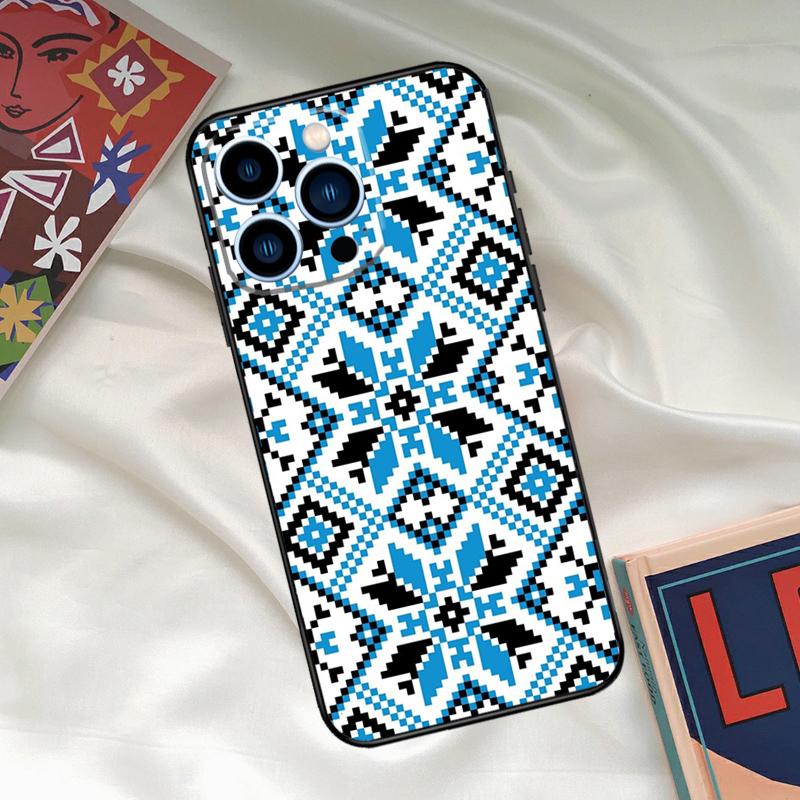 Ukraine Ornament Pattern Case For iPhone 16 15 14 Pro Max Cover For iPhone 16 15 11 12 13 Pro Max Mini XS X XR Plus Capa