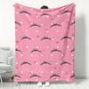 1pc Cozy Contemporary Flannel Fleece Throw Blanket with Eyelash Print - Soft, Warm, and Smooth Knit Fabric