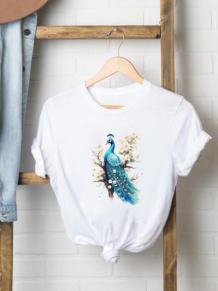 (Asian Size) trend flower sweet 90s Print Female Women printing Fashion Tee Top Clothing T Shirt Woman Short Sleeve Graphic T-shirts