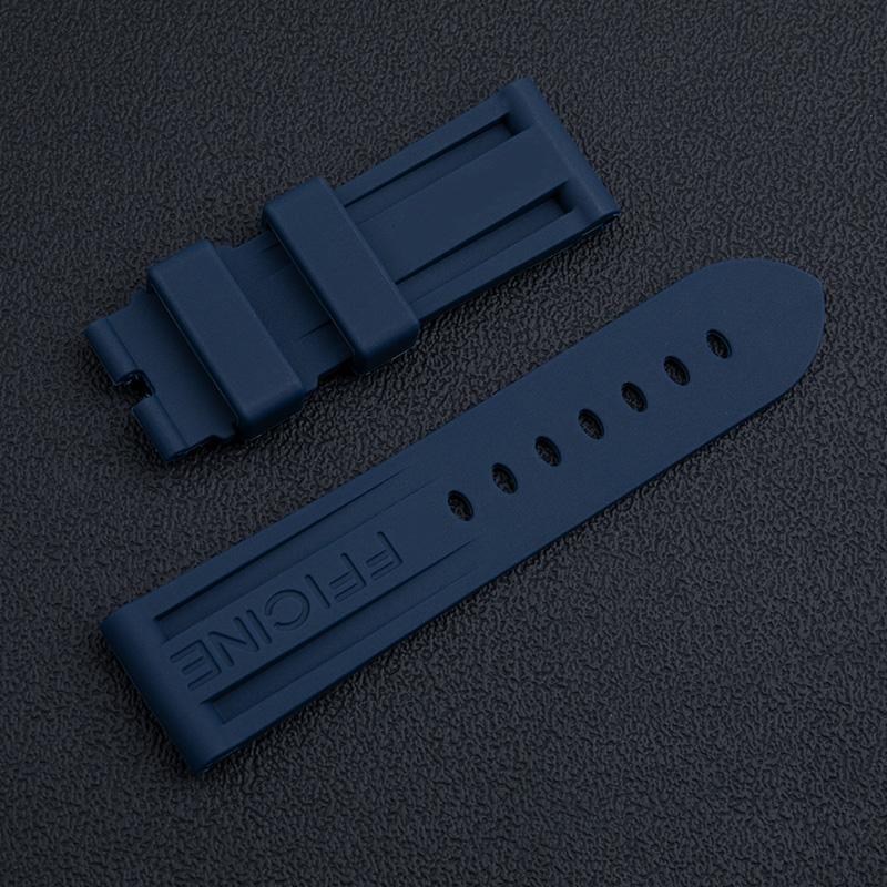 Pulseira de Relógio de Borracha Impermeável de Alta Qualidade 22mm 24mm Verde Preto Vermelho Azul Laranja Amarelo Branco Para Fivela de Pino de Pulseira Panerai