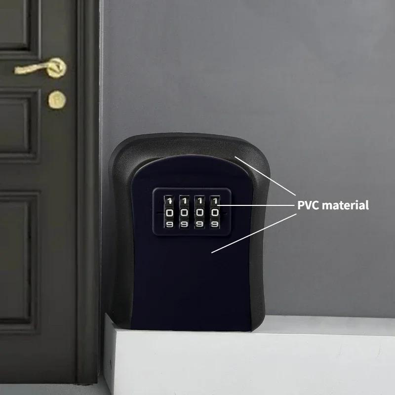 Wall Mount Key Storage Secret Box Organizer 4 Digit Combination Password Outdoor Security Code Lock for House Keys Key Safe
