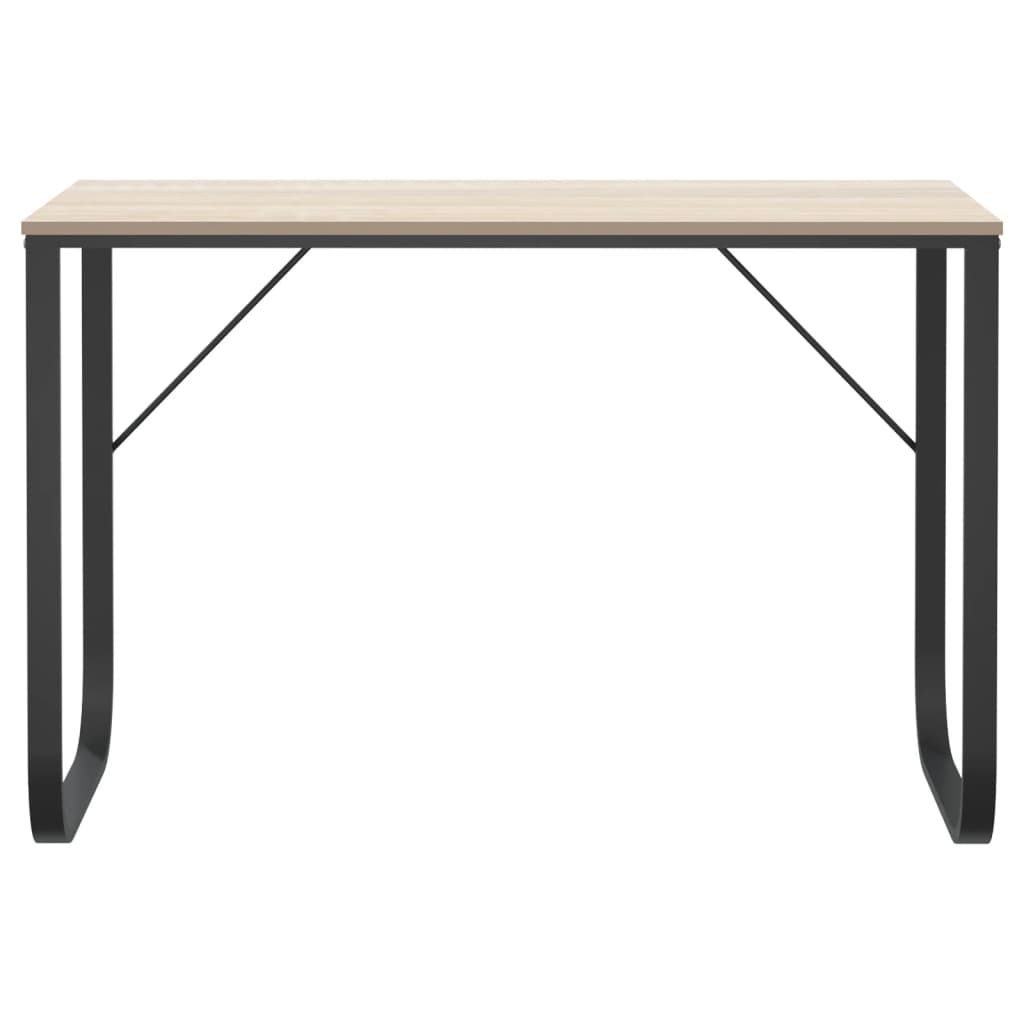 Computer Desk in Black and Oak Look 110 x 60 x 73 cm Engineered Wood