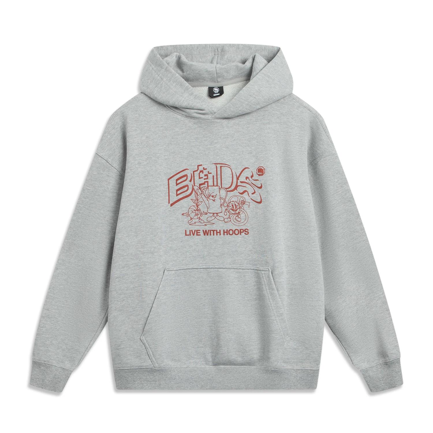 

Li Ning Баскетбольная Серия Анти-Пять Серия Пуловер с Капюшоном Буквенный Свободный Повседневный Свитшот Мужской свитшот AWDVD95-2 M