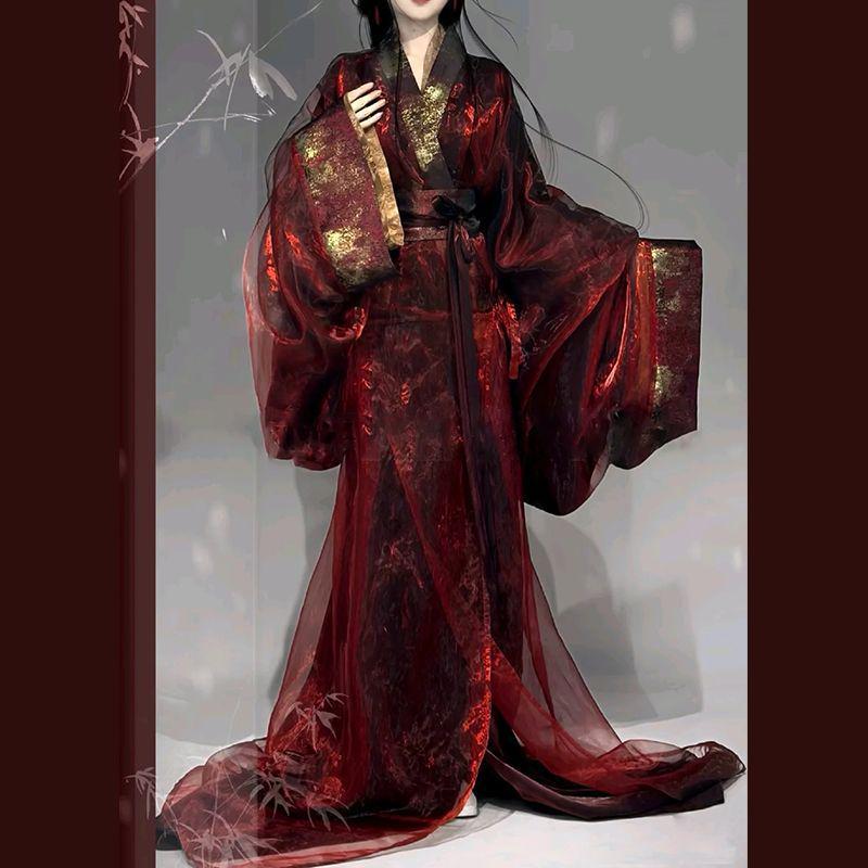 Zhi Jin Zeit der Streitenden Reiche Hanfu: Super Feenhafte Reproduktion mit geradem Saum - Absolut wunderschöner Umhang im chinesischen Stil