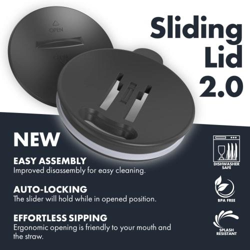 GRANDTIES Premium Vacuum Insulated Mug, 460ml, Available in 19 Colors, with Easy-Open Sliding Lid, Stainless Steel Double-Wall Vacuum Insulation, and