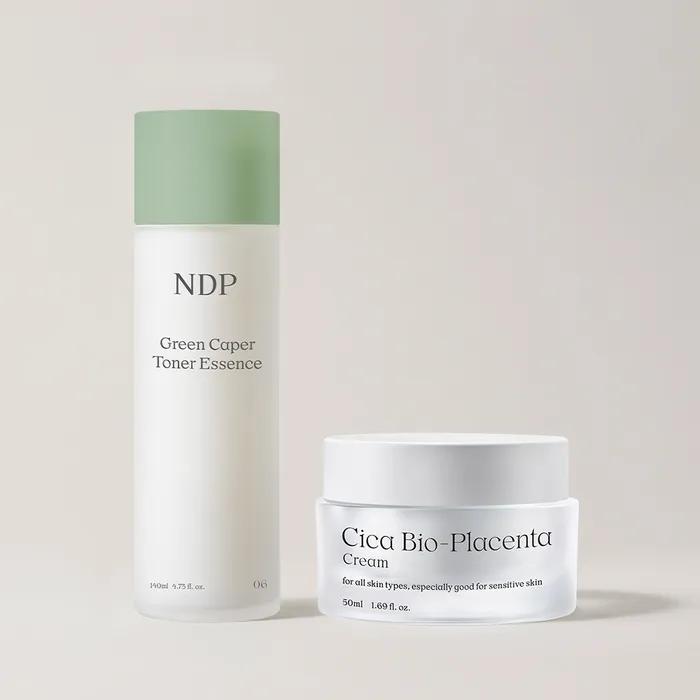 [Increased Volume] Green Caper Toner & Essence 140ml + Cica Bio Placenta Cream 50ml 2-Piece Set