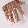 21 stk Sett Punk Stil Sommerfugl Hjerte Design Multi-element Slange Ringer Sett