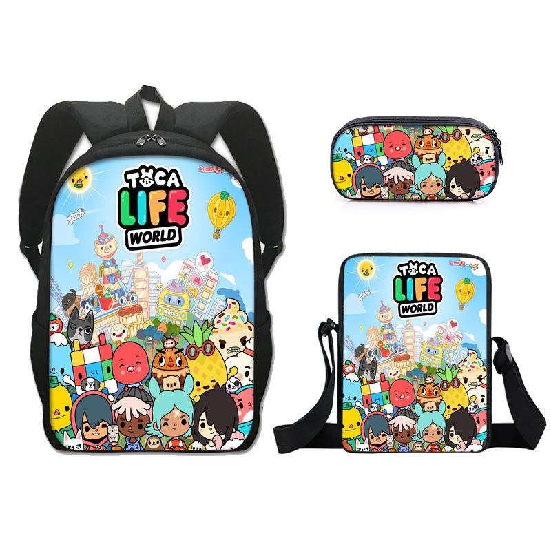 Iconic Distinctive Cool The Midnight Gospel 3D Pattern 3pcs/Set pupil Schoolbags Outing Laptop Daily Pack Sling Carrier Pen Case