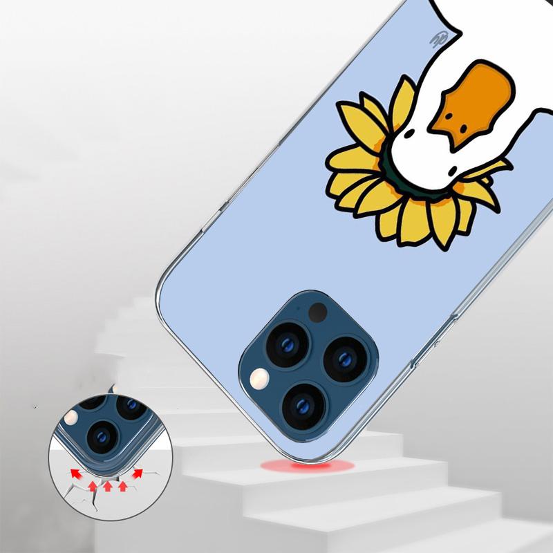 Cartoon Cute Goose Game Cover Phone Case For iPhone 16 17 Air 15 14 Pro Max 16E Phone Case 13 Mini 12 11 7 SE 8 Print Pattern Fi