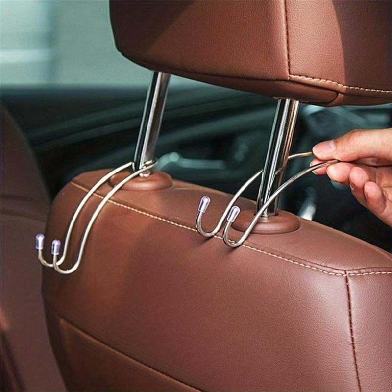 Set of 2 Car Seat Hooks That Automatically Hide Behind The Rear Headrest, Serving As Organizers for Car Additions