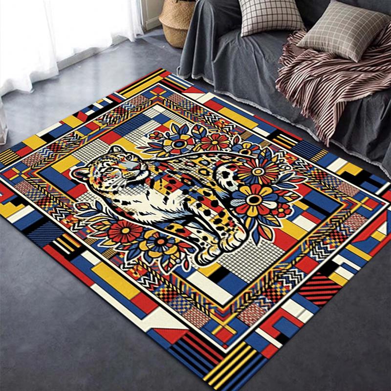 2025 New Snow Leopard Animal Carpet Rug for Living Room Bedroom Home Sofa Decoration,Kids play Non-slip Floor Mat111