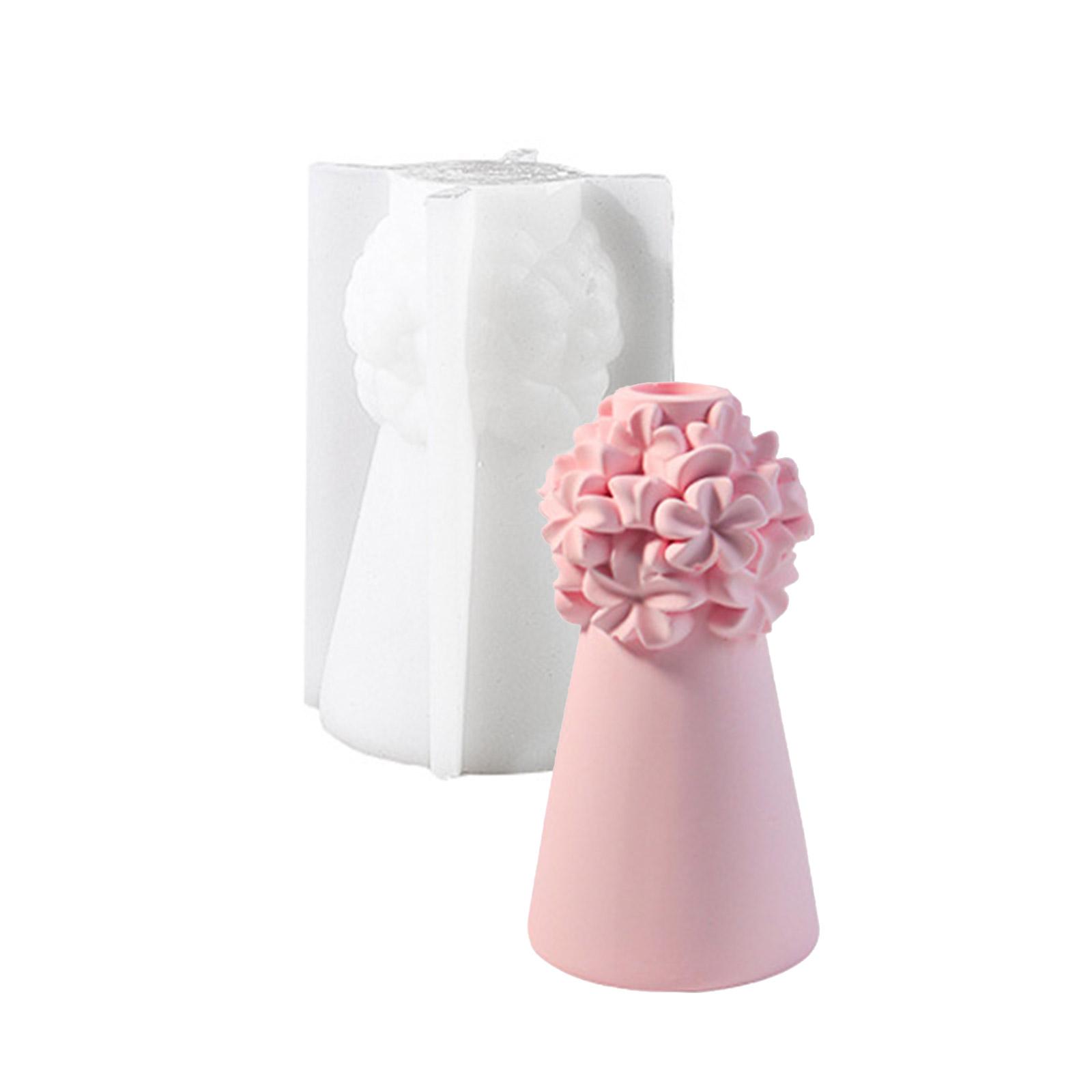 

Silicone Candle Holder Molds Concrete Candlestick Molds Flower Shape Candle Base Moulds Silicone Texture for Crafting 1